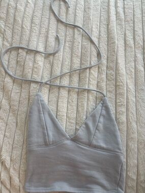 Light blue Triangle Bralette Crop Top